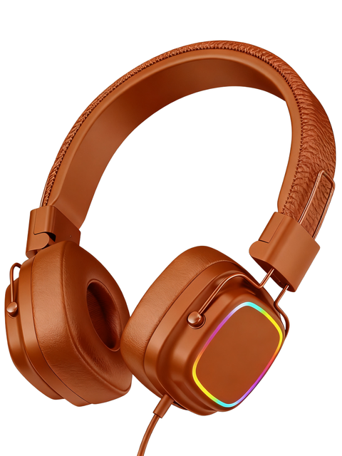 Headphones with Microphone Factory Cheap Wired Earphones with RGB 3.5mm Interface Headphones Retro Over Ear Headphone