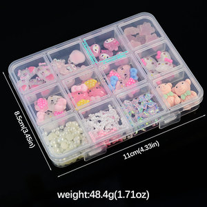 Hot Sale 12 Grids Nail Finger Decoration Nail Supplies <b>Cute</b> Cartoon Kitty Resin Butterfly <b>Bear</b> Bow Nail Charms - Product Image 6