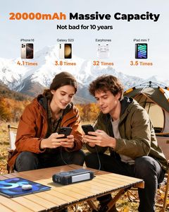 <span class=keywords><strong>Cargador</strong></span> Portátil <span class=keywords><strong>BLAVOR</strong></span> B007 con Manivela, 4 Cables, 20000mAh, Carga Rápida Inalámbrica de 20W, USB Tipo A y C, Linterna - Product Image 3