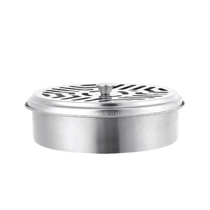 Support pour spirales anti-moustiques en acier inoxydable avec couvercle, boîte ronde ignifuge pour répulsif anti-moustiques, cendrier, support de contrôle des insectes - Product Image 5