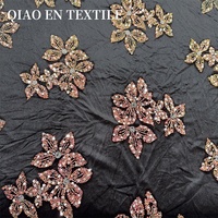 Luxe lourd brodé Sequin maille tissu hauts Cheongsam robes costumes 120gsm non tissé pour sacs mariages accessoires maison jouets