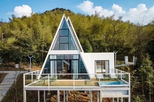 Sang Trọng 1-2 Phòng Ngủ Di Động Nhà Đúc Sẵn Kết Cấu Thép Không Thấm Nước Biệt Thự Văn Phòng Nhà Sử Dụng Hình Tam Giác Nhỏ Nhà Thiết Kế - Product Image 4