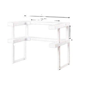 Deluxe <strong>Stackable</strong> Spicy Storage Shelf <strong>Adjustable</strong> Expandable Seasoning Spice <strong>Rack</strong> Pantry Cabinet Organizer Kitchen Shelves White - Product Image 1