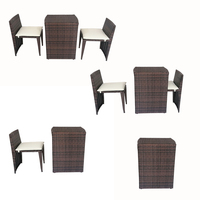 Ensemble de jardin et de patio en rotin classique trois pièces, personnalisable en usine, à prix abordable, gain de place