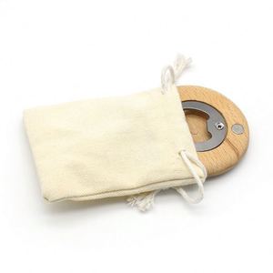 Blank DIY Round Shape Wooden Bottle Opener Coaster <b>Fridge</b> Decoration Magnet Beer Bottle Opener with Bag - Product Image 3