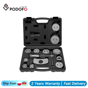 Podofo Kit de Herramientas de Compresión de Pistones de Freno de Disco Delantero/Trasero de 13 Piezas para Reemplazo de Pastillas de Freno - Product Image 1