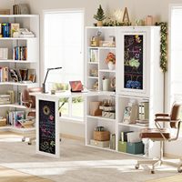 Petit bureau pliant avec prises, bureau mural pliable Murphy, table de travail pliable, armoire murale avec rangement