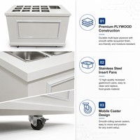 Chariot à bonbons blanc moderne et compact pour mariages et fêtes, présentoir pliable en bois pour desserts et snacks, en promotion