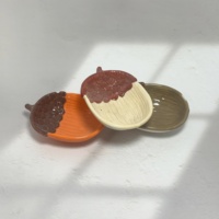 Assiette en céramique de forme irrégulière au design créatif, directement de l'usine, pour la fête de Thanksgiving, décoration de table de fête, décoration de la maison