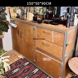 Panneau d'océan en bouleau profilé en aluminium armoire de rangement écologique vitrine moderne Simple armoire à café salon <span class=keywords><strong>cuisine</strong></span> - Product Image 6