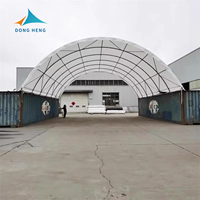 Cobertizo Industrial para Contenedores, Estructura de Acero Galvanizado con Recubrimiento de PVDF, Carpa de Almacenamiento Resistente al Agua y al Fuego