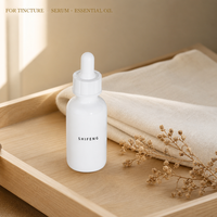 Flacon compte-gouttes en verre blanc nacré 30ml 50ml pour huiles essentielles, sérum et essence, personnalisable avec logo, vente en gros