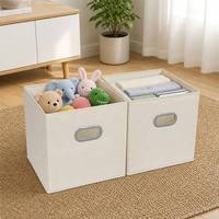 Vente en gros de cubes de rangement pliables en tissu non tissé 27/30/33 cm, organiseur de placard avec poignées, lavable, grande capacité, cubes de rangement durables