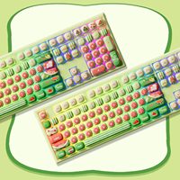 Clavier mécanique OEM MG108B Watermelon Gaming, taille standard, touches PBT personnalisées, rétroéclairage RVB, 5.0/2.4GHz USB-C, 3000mAh