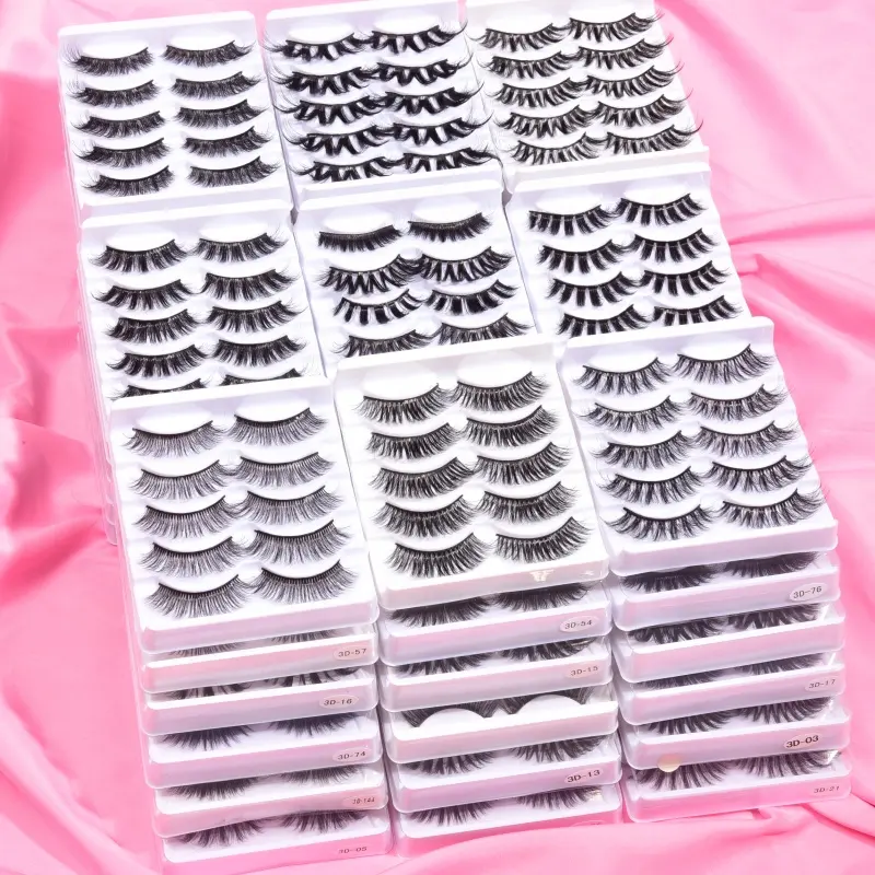 Eyelash OLooya Factory Hot Sale 5Pairs Over 20 Styles Fake Eyelashes Natural Synthetic Eye Lashes Vendors For Eye Decoration