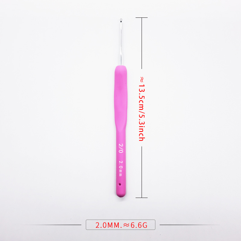 เข็มโครเชต์ TPR สีชมพู - 2.0 มม.