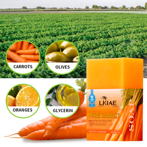 100% All Natural Vegan Face &amp; Body Lightening Moisturizing Carrot Vitamins C <strong>Carotone</strong> Whitening Handmade Soap for Dry Skin - Product Image 5