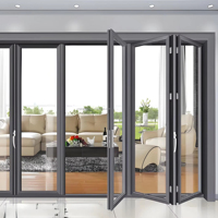 Nuevo diseño automático de levitación magnética plegable puerta del hogar de doble vidrio Interior de aluminio puerta corredera
