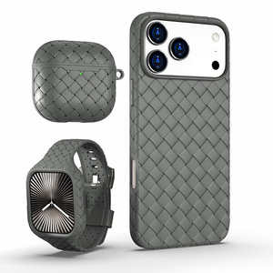 Coque <span class=keywords><strong>de</strong></span> téléphone portable en TPU tissé respirant et dissipateur <span class=keywords><strong>de</strong></span> chaleur, style Ins, pour iPhone 16 - Product Image 2