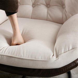 Sillones para Sala de Estar, <span class=keywords><strong>Sillón</strong></span> Individual Tapizado, Cómodo <span class=keywords><strong>Sillón</strong></span> de Lectura con Giro de 360 Grados y Reposapiés - Product Image 4