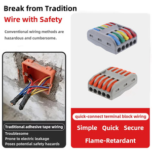 Bloques <span class=keywords><strong>de</strong></span> Terminales para Cables Eléctricos <span class=keywords><strong>de</strong></span> Distribución <span class=keywords><strong>de</strong></span> Energía 225, Conexión Push-In <span class=keywords><strong>de</strong></span> 5 Entradas y 5 Salidas, Contactos <span class=keywords><strong>de</strong></span> Cobre - Product Image 3