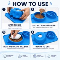 ZMaker 2026 Bol à lécher pour animaux de compagnie en silicone avec balle 2-en-1, Bol à lécher pour chien et tapis d'alimentation lente en silicone, Facile à nettoyer, Bols pour liquides et friandises