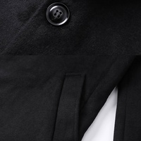 Manteau long en laine et polyester respirant et écologique pour homme Boying, à simple boutonnage, idéal pour le travail et les trajets quotidiens