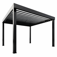Pergola en aluminium avec toit à lamelles résistant au vent et ignifuge, pour jardin, hôtel, communauté et villa en bord de mer