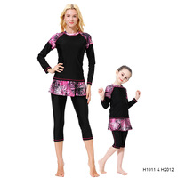 En stock – Nouvel ensemble de maillot de bain 3 pièces en mousseline, séchage rapide, burkini musulman, tenue de plage islamique