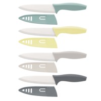 Couteau de chef en céramique de 6 pouces avec manche en PP et étui, lame en zircone blanche écologique, en stock
