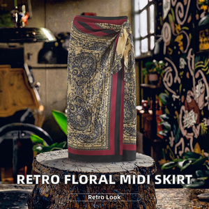 KAR&OT ZA 2025 Autunno Inverno Nuova Gonna Midi Floreale Vintage alla Moda Casual con Stampa e Vita Media Stile Avvolgente Naturale - Product Image 2