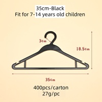 Cintres en plastique PP antidérapants pour vêtements d'enfants, avec encoches, impression de logo personnalisée, pour garde-robes de boutiques d'enfants de 7 à 14 ans, vente en gros