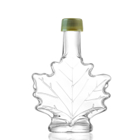 Bouteilles en verre en gros pour sirop d'érable, fabricant de bouteilles de vin en forme de feuille d'érable, 250 ml, 100 ml, 50 ml, petites mini-bouteilles en verre en forme de feuille d'érable