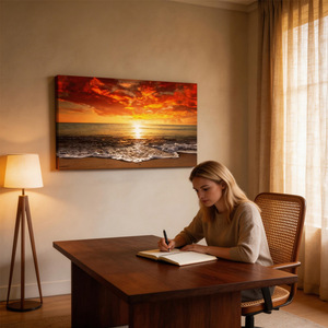 Impressions numériques HD personnalisées en gros sur toile pour la décoration murale moderne : Paysages marins et natures mortes - Product Image 4