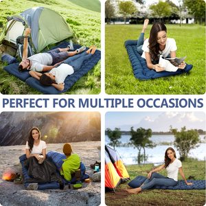Sleeping Pad for Camping, Ultralight Camping <b>Mattress</b> with Pillow,Built-in Foot Pump,Compact <b>Inflatable</b> Portable Mat Backpacking - Product Image 6
