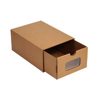 Boîte de rangement pour chaussures en papier kraft rigide personnalisée avec fenêtre en PVC