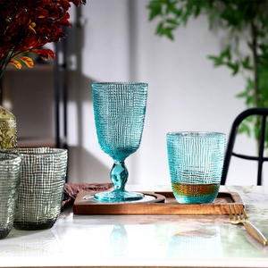 Elegante Calice in Vetro Colorato Vintage per Decorazione Tavola Matrimonio, Bicchiere da <span class=keywords><strong>Vino</strong></span> con Rilievo in Rilievo, Lussuoso Calice da Cena - Product Image 4