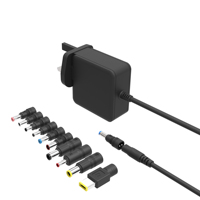 Chargeur universel GaN 65W avec câble fixe adapté aux ordinateurs portables/ordinateurs portables/ordinateurs, compatible avec Hp, Dell, Lenovo, Asus, Acer, etc.