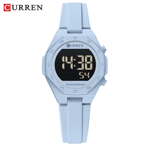 Montre numérique multifonctionnelle pour femme CURREN 6102, affichage de l'heure, de la date et du jour, bracelet en silicone, étanche, montre-bracelet sport décontractée pour femme - Product Image 5