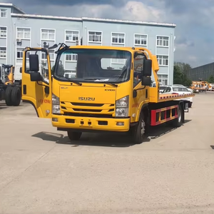 Camión de carga de remolque personalizado Qingling Isuzu KV100 Chasis 8,2 Ton 120 HP Flatbed One-for-Two Wrecker Nueva condición - Product Image 1