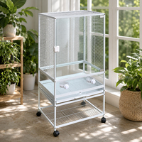 Nouvelle Cage à Oiseaux Moderne et Robuste en Verre et Acier Inoxydable avec Cadre en Fil Métallique, Fabrication OEM Personnalisée en Gros, Fabriquée en Chine, pour l'Élevage de Perroquets 2026