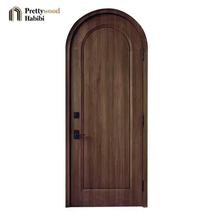 Двери из преттивена в австралийском стиле, Винтажный дизайн интерьера, Круглые, одна панель, деревянные арочные межкомнатные двери