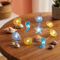 Neue Outdoor Wasserdichte 20-LED Seestern-förmige Batteriebetriebene Plastik Silber Kupferdraht Lichterkette für Weihnachten Party Hochzeit