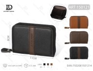 Portacarte a fisarmonica da uomo Jd da 7 pollici in vera pelle con chiusura a cerniera per carte - Product Image 1