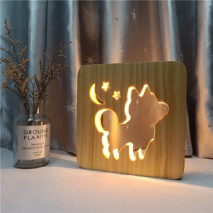 Custom Warm Light Solid Wooden Hollow Carved <strong>butterfly</strong> Shaped Led 3d <strong>Night</strong> Light Bedroom Decoration for Christmas Holiday Toys - Product Image 2