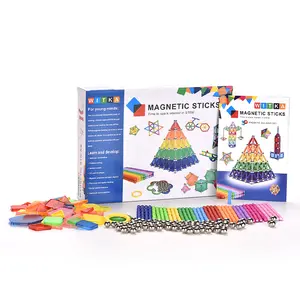 Образовательные Детские стволовых 3D 350 шт 27 мм магнитные палочки DIY Красочные строительные блоки, игрушки для детей