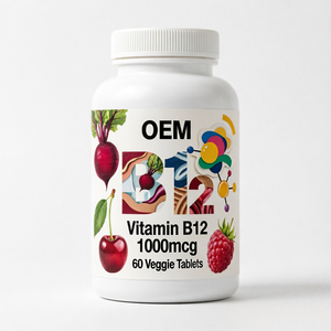 Tabletas Vegetarianas de Vitamina B12 1000mcg OEM, 60 Unidades, Suplemento Dietético de Marca Privada a Base de Plantas para Niños y Adolescentes - Product Image 1