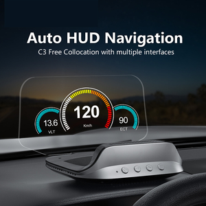 חדש C3 ראש למעלה תצוגה OBD2 HUD מראה מעודכן אופציונלי ניווט HUD מהירות צריכת דלק רכב מד מהירות הקרנה - Product Image 2
