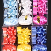 Décoration Cadeau Stéréo Nœud et Fleur Étoile, Ruban Adhésif Auto-Adhésif pour Emballage de Noël et de Fêtes