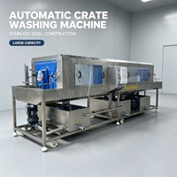 Machine à laver les caisses industrielles avec système de pulvérisation d'eau chaude pour les usines de transformation de la viande, des légumes et de la boulangerie